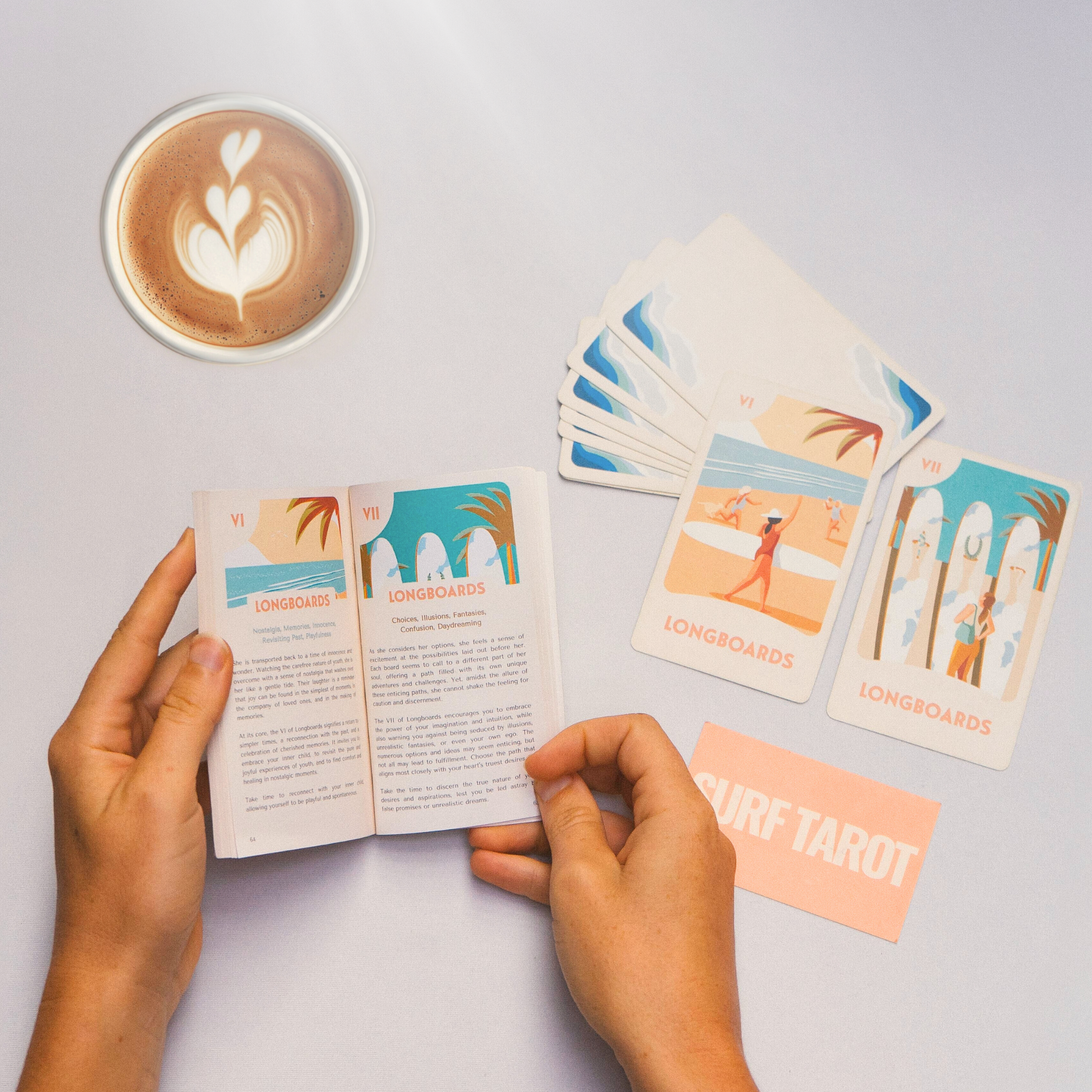 Surf Tarot Deck: Ocean-Inspired Tarot Cards for Overthinkers (with Guidebook & Pouch).