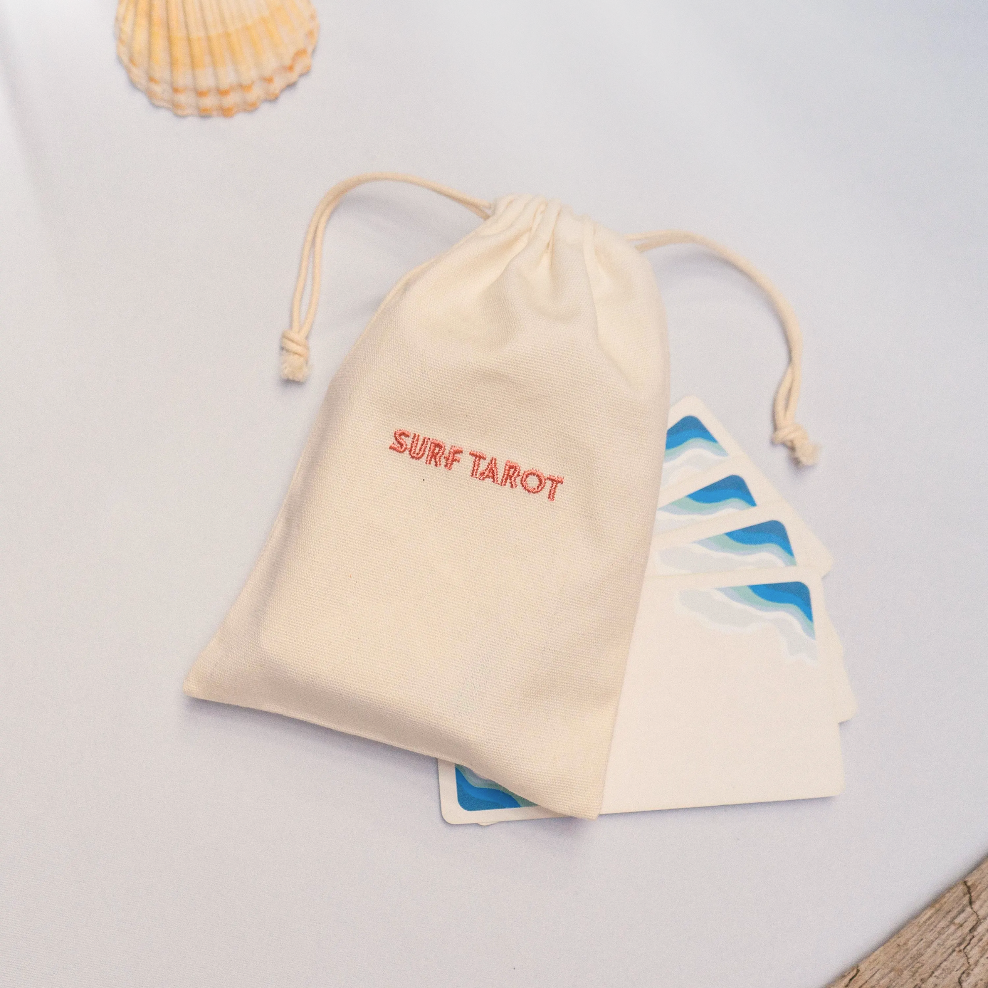 Surf Tarot Deck: Ocean-Inspired Tarot Cards for Overthinkers (with Guidebook & Pouch).