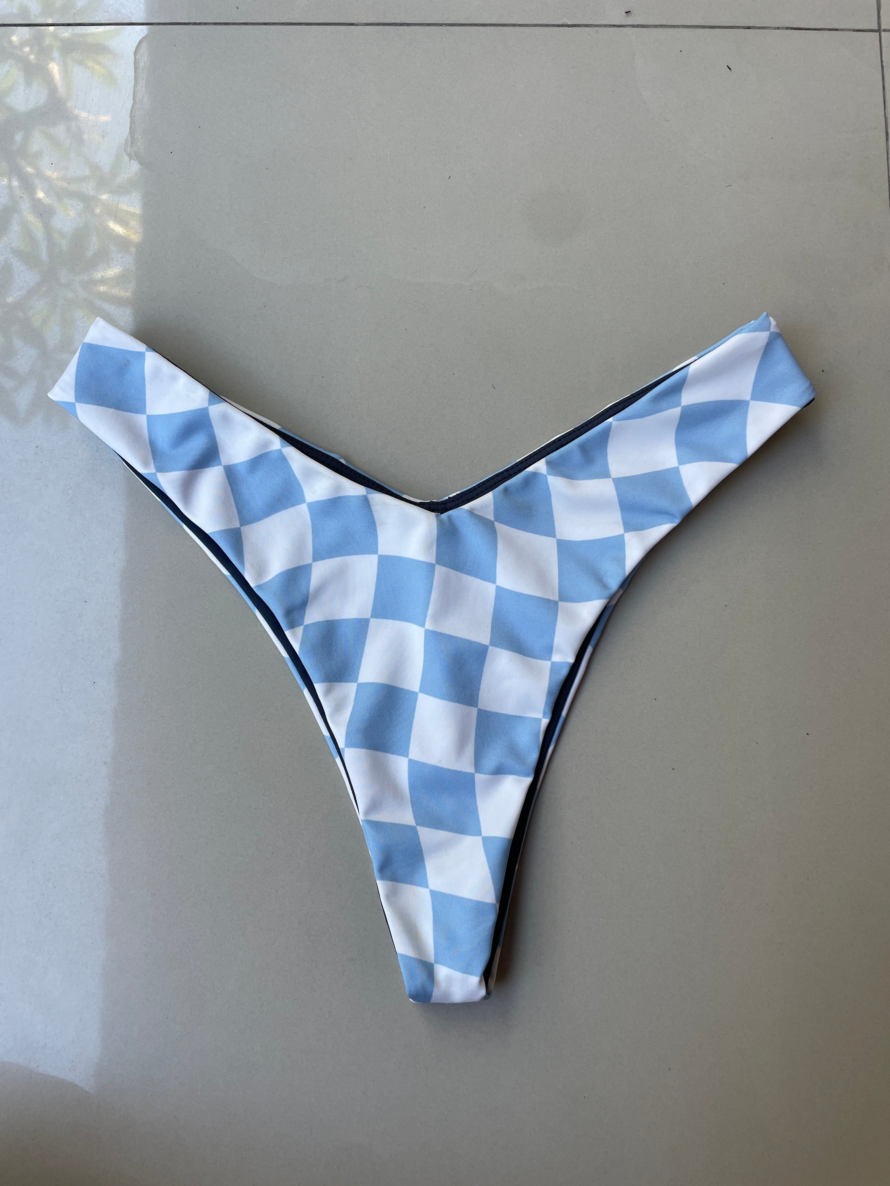 PRE LOVED Putu Bikini Bottoms Blue Check size XS