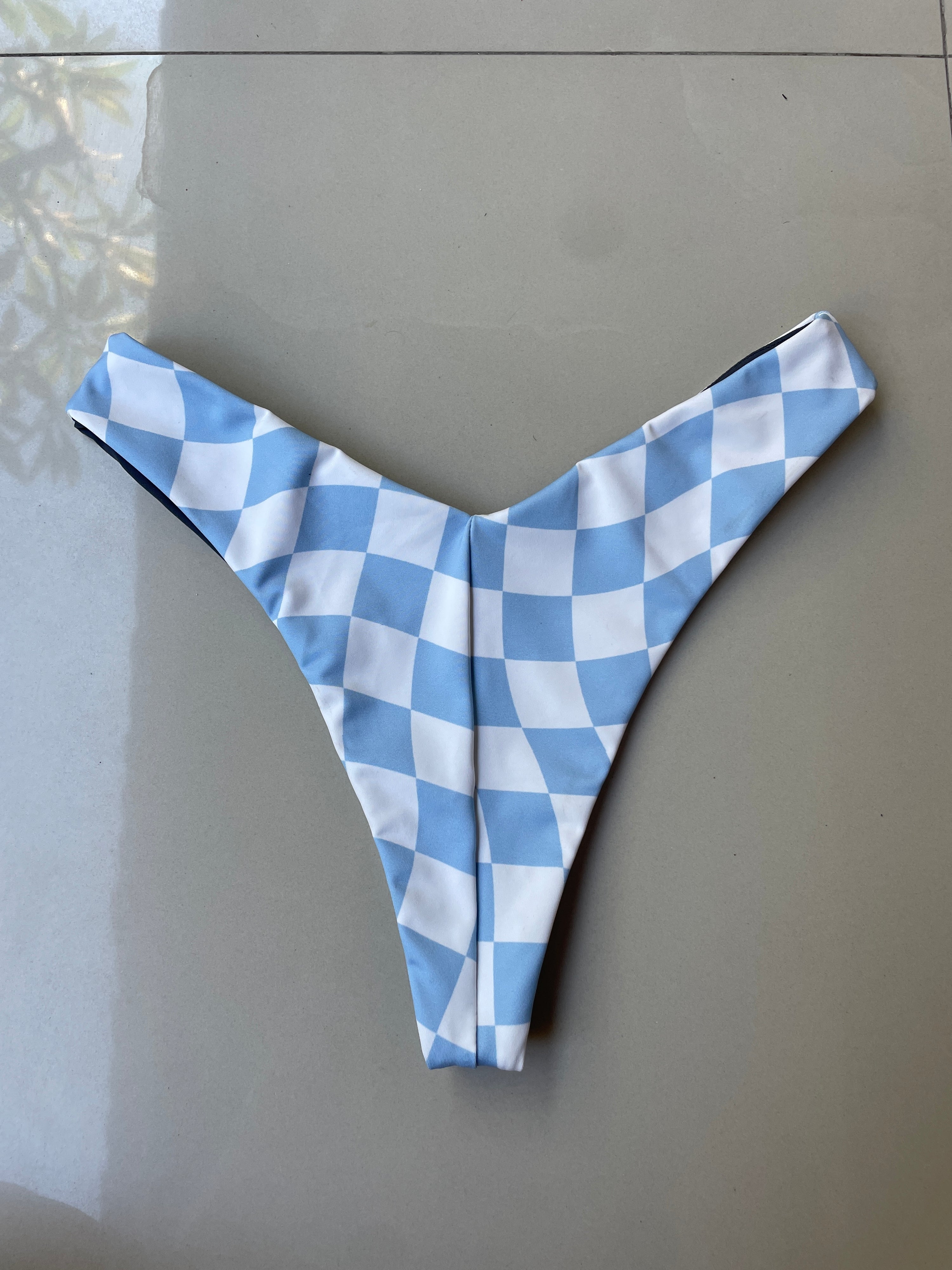 PRE LOVED Putu Bikini Bottoms Blue Check size XS