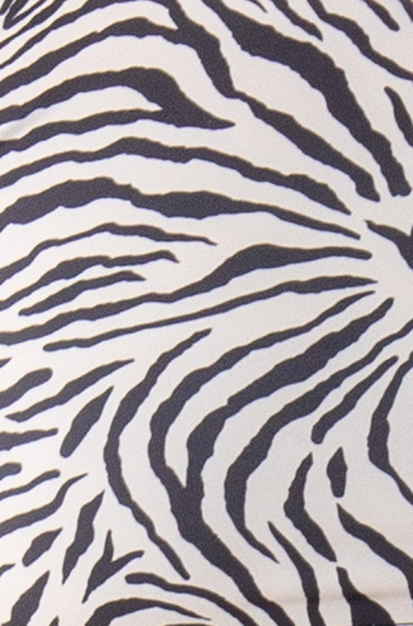 Zebra print fabric of the Nyoman Two-Piece Surf Bikini Bottom on a white background